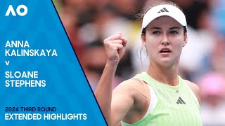 Anna Kalinskaya v Sloane Stephens Extended Highlights  Australian Open 2024 Third Round [upl. by Aynotal]