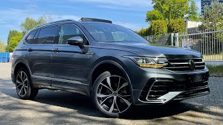 Volkswagen NEW Tiguan Allspace Rline 2022 in 4K Platinum Grey 20 inch Misano Walk around amp Detail [upl. by Ayin209]