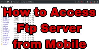 How to access ftp server from mobile [upl. by Arodaeht]