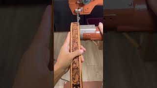 Sewing a Custom Belt • Leather Craft [upl. by Noyrb100]