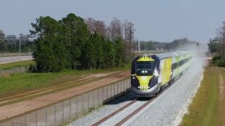 Brightline reaches 130 mph in test run between Orlando International Airport Cocoa [upl. by Ailen]