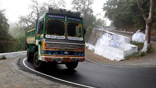 Load Tipper Lorry And Leyland Truck Turning Kollimalai Hairpin Bend Hills Driving [upl. by Odrarebe]