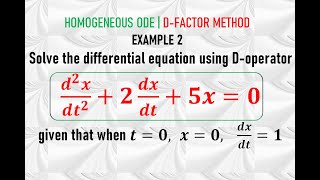 Homogeneous 2nd Order ODEs  DFACTOR Method  Example 2 [upl. by Torras]