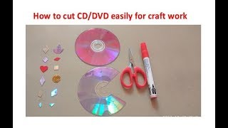 How to cut CDDVD Easily for CRAFT WORK [upl. by Hgielek]