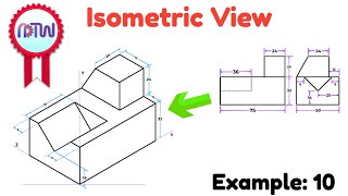 Mastering Isometric Views Engineering Drawing Tutorial for Beginners  Example 10 [upl. by Amin]