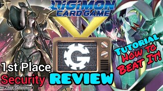 Digimon TCG BT12 Meta 1st Place Y amp P Security Control Deck Profile Review  Tutorial How to Beat it [upl. by Noraf]