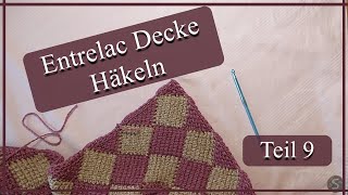 Entrelac BabyDecke häkeln  Tunesisches Häkeln  Teil 9 [upl. by Ramar815]