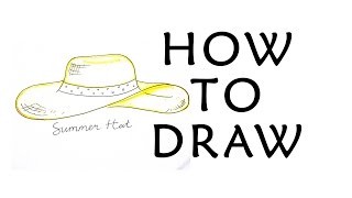 HOW TO DRAW ACCESSORIES  SUMMER HAT [upl. by Annasoh]