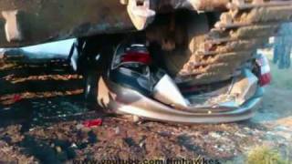 tank crushes Vauxhall Vectra  car crush No 40 [upl. by Inoliel92]