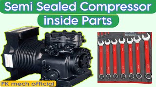 Semi Sealed Hermetic Compressor internal parts HindiUrdu  FK mech official [upl. by Ewolram]