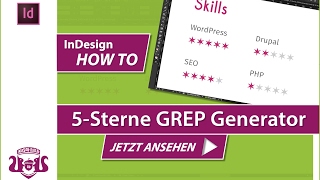 5 Sterne GREP Generator  InDesign HOW TO [upl. by Tyika]