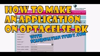 How to make an application on Optagelsedk  Scandinavian study [upl. by Sidonie]