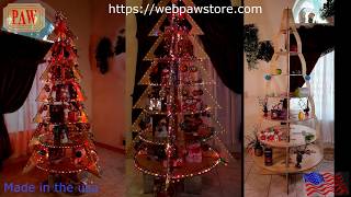 Wood Christmas tree display shelf with Lights [upl. by Melak]