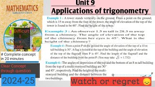 CBSE Class 10 Some applications of trigonometry  Full Chapter in One Shot watch or regret [upl. by Ilrebmyk]