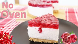 Pomegranate Cheesecake Recipe  How to Make no oven cheesecke Subtitle Yebabam [upl. by Annamaria794]