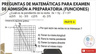 Preguntas de matemáticas para examen de admisión a preparatoria funciones [upl. by Mirak454]