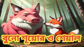 এক বুনো শূয়োর ও শেয়ালের গল্প।The Fox And The Pig Story। Story For Kids। [upl. by Aleacin555]