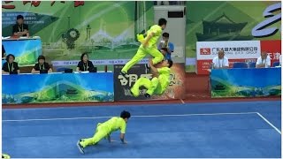 1st China National Wushu Games 第一届全国武术运动大会 Men Duilian Chongqing Team 重庆 梁家耀 周维 翟钰博 960 [upl. by Eidur275]