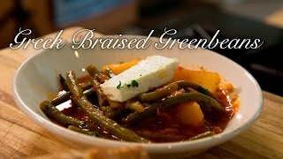 Greek Braised Greenbeans with Potatos Fasolakia [upl. by Nosremaj966]