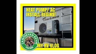 Mini Split Heat PumpAC Install On A Class A RV Begins [upl. by Trin]