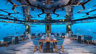 Underwater restaurant in the Maldives  Surreal fine dining experience [upl. by Denys]