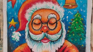 Christmas painting 🌲⭐ Santa cloze pasteldrawing biggeners drawingideas reels [upl. by Michale892]