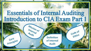 CIA Exam Part 1  Introduction to the Essentials of Internal Audit [upl. by Hsirap]