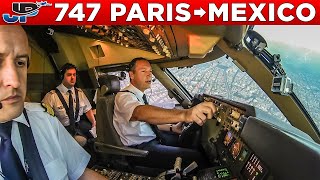 Air France Boeing 747400 Cockpit Paris🇫🇷 to Mexico City🇲🇽 [upl. by Adelle]