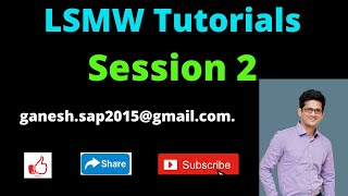 SAP LSMW Session 2 by Ganesh Padala  Data Migration in SAP  Tools for uploading Data  Record [upl. by Airednaxela]