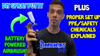 Finishing 3D prints DIY spray putty how to with proper PPE safety set up amp battery airbrush demo [upl. by Prue]