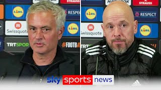 Jose Mourinho and Erik ten Hag react to Fenerbahce 11 Manchester United [upl. by Bakki]