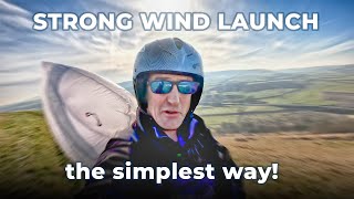 The simplest STRONG WIND LAUNCH method for your paraglider [upl. by Natala]