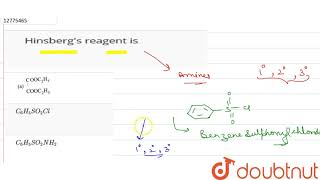 Hinsberg\s reagent is [upl. by Marcoux]