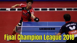 Timo Boll vs Jun Mizutani Final Champions League 2018 [upl. by Niwle164]