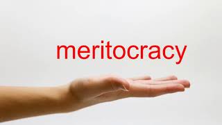 How to Pronounce meritocracy  American English [upl. by Motteo]