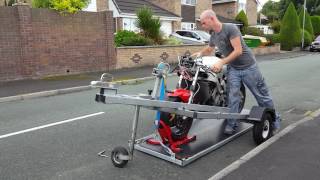 Home built scissor lift bike trailer  for sale [upl. by Neeloc]