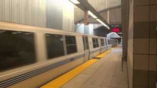 BART  MillbraeCaltrain Train  San Bruno Station [upl. by Darbie]