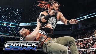 The Bloodline attack Shinsuke Nakamura LA Knight and Andrade SmackDown highlights Dec 6 2024 [upl. by Ainav]