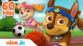 PAW Patrol Sports Rescues amp Adventures 🏀 w Chase amp Skye  60 Minute Compilation  Nick Jr [upl. by Yeliah]