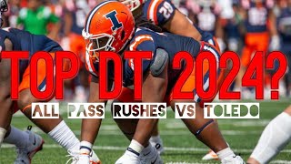 Top DT 2024 Draft Jer’Zhan Newton Vs Toledo All Pass Rushes [upl. by Zebada791]