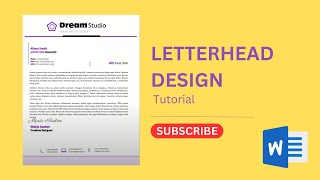 How to make a LETTERHEAD in MS WORD [upl. by Westleigh]