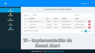 10 Implementación de Sweet Alert  Sistema de Asistencias con PHP y MYSQL [upl. by Hylan]