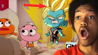 HE TURNED SUPER SAIYAN ANIME And CARTOON PORTRAYED In The Amazing World Of Gumball [upl. by Cott720]