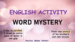 Activity  English  Word Mystery  find the meaning of a word from the context clues [upl. by Barsky]