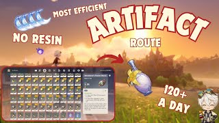 BEST 50 GENSHIN IMPACT ARTIFACT FARMING ROUTE 120 PIECES A DAY NEVER RUN OUT OF FODDER AGAIN [upl. by Rolyak]