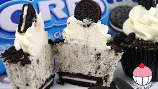 OREO Cheesecake Cupcakes Cookies amp Cream Cheese Cake Recipe by Cupcake Addiction [upl. by Ayikur]