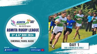 Day 1  Ground 1  Sub Junior U15  ASMITA Womens Rugby League  Chennai  Tamil Nadu [upl. by Jeconiah]