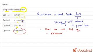 Vivipary is observed in [upl. by Atiuqad]