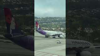 Hawaiian Airlines on pushback for taxiing [upl. by Aropizt460]