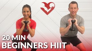 20 Min Beginners HIIT Workout with Dumbbells at Home  20 Minute Low Impact Cardio No Jumping [upl. by Atilam303]